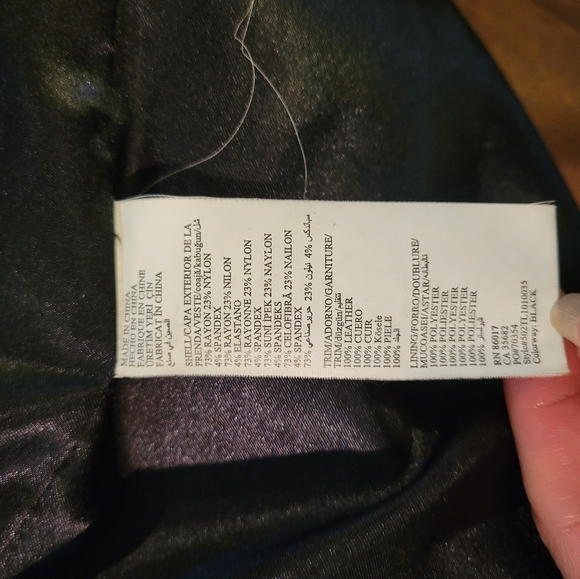 Bebe Studded Leather Full Length Black Coat in Small - GC - Picture 13 of 14